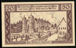 Notgeld Neuhaus A. Elbe 1921, 50 Pfennig, Burg Neuhaus Im 14. Jahrhundert  - [11] Emisiones Locales