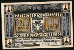 Notgeld Neheim A. D. Ruhr, 1 Mark, Erleuchtetes Industriegebäude  - [11] Local Banknote Issues