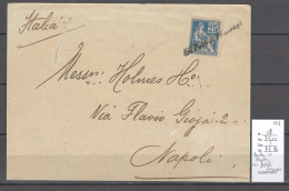 France - Lettre Bastia Pour Naples - Griffe " COI POSTALI FRANCESI " Sur Mouchon Yvert 118 - 1918 - Posta Marittima