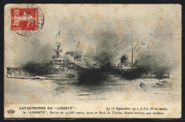 CPA Catastrophe Du Liberte, Le Renflouement, Le 25 Septembre 1911, Bombadierung Des Kriegsschiffs Liberte  - Oorlog