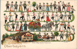 SUISSE. Gruss Aus Oberbayern  Chromolithographie Avec Beau Gaufrage. Très Bon état. 2 SCANS - Sonstige & Ohne Zuordnung