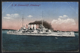 AK Linienschiff SM Oldenburg, Totalansicht  - Krieg