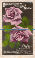 R105115 Greetings. Birthday Thoughts To My Dear Niece. Pink Rose. Beagles And Co - Monde