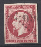 TBE/LUXE N°17 ROSE VIOLACE FONCE + OBLI LGC - 1853-1860 Napoleon III