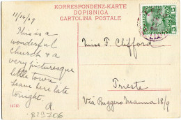 1909 Croatia Trogir Church Lloyd SS Leda To Trieste - Croazia