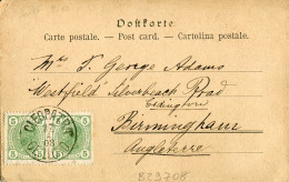 1908 Austria Lloyd SS Cleopatra Postcard To England - Lettres & Documents