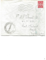 LETTRE 1959 AVEC TIMBRE DE FRANCHISE MILITAIRE ET CACHET BATAILLON PARACHUTISTE DE CHOC - Militaire Zegels