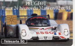Télécarte  France Telecom -  Peugeot 905 - Le Mans 24 Heures 1992/3  - Used Telecard - Cars