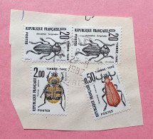 France Lot 4 Timbre-taxe Oblitérés 1982 Insectes Coléoptères Dorcadiontrichius Pyrochroa - 1960-.... Gebraucht