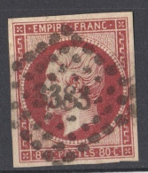 TBE N°17 CARMIN ROSE FONCE - 1853-1860 Napoléon III.