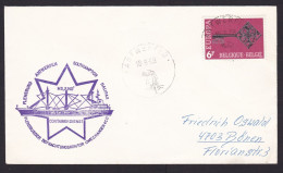 Belgium: Cover To Germany, 1969, 1 Stamp, Key, CEPT, Ship Cancel MS Juno, Uwe Hansen Shipping (stains At Back) - Briefe U. Dokumente