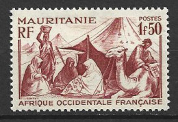 Mauritanie N°112A 1F50 Brun-rouge Neuf * Signé BRUN - Ungebraucht