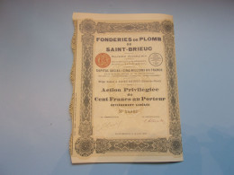 FONDERIES DE PLOMB DE SAINT BRIEUC (1926) Cotes Du Nord - Andere & Zonder Classificatie