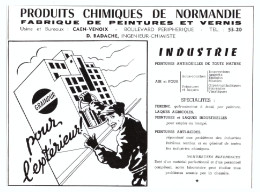 1960 - Iconographie Documentaire - Caen (Calvados) - Produits Chimiques De Normandie - Quartier Venoix - Ohne Zuordnung