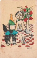 ***  CHATS *** CHATS CHATONS  Par Illustrateur  Edmond Sornein  Chat Et Chien Champagne TB (petites Salissures - Katten