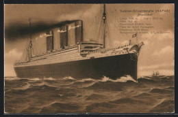 Künstler-AK Turbinen-Schnelldampfer Imperator, Passagierschiff Der Hamburg-Amerika-Linie  - Steamers