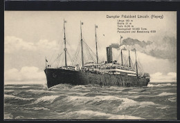 AK Hapag-Passagierschiff Präsident Lincoln Auf See  - Steamers