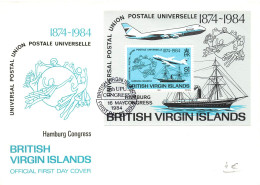 BRITISH VIRGIN ISLANDS FDC. UPU 1984. + BLOC - British Virgin Islands