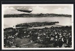 AK Lindau I. B., Zeppelin über Der Stadt  - Luchtschepen