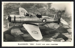 AK Valentine`s Aircraft Recognition Cards, Blackburn Roc I, RAF-Kampfflugzeug  - 1939-1945: 2nd War