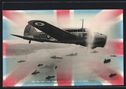 AK Flugzeug, Military High Speed Plane Flying Over The Fleet, Kennung K6206220  - 1939-1945: 2nd War