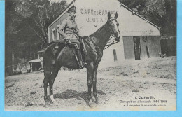 Guerre 1914-1918-Charleville-08-Le KONPRINZ (fils Du Kaiser) à Un Rendez-vous Au "Café Du Barrage-Sous La Roche"-Cheval - Guerre Mondiale (Première)