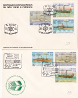 SAO TOME E PRINCIPE. 2 FDC. UPU 1984. SHIP - Iles Vièrges Britanniques