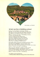 HEIDELBERG, BADEN WURTTEMBERG, ARCHITECTURE, BOAT, BRIDGE, CASTLE, TOWER, HEART SHAPE, GERMANY, POSTCARD - Heidelberg