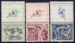 CSSR 1949 - 9. KP-Kongress, Nr. 575 - 577 Mit Zierfeld, Postfrisch ** / MNH - Nuovi