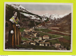 Vallée D'Aoste LA THUILE 144m Panorama E Costume Folklore Jeune Femme En Costume Et Coiffe Fotocelere Torino VOIR DOS - Altri & Non Classificati