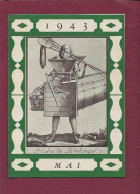 150524 - PETIT CALENDRIER DES METIERS 1943 Mai - Habit Du Boulanger - Artisan - Kleinformat : 1941-60