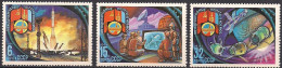 Russia USSR 1981 Soviet-Mongolian Space Flight. Mi 5052-54 - Unused Stamps