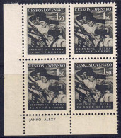 CSSR 1948 - Leibeigenschaft, Nr. 539 Im 4er-Block, Postfrisch ** / MNH - Neufs