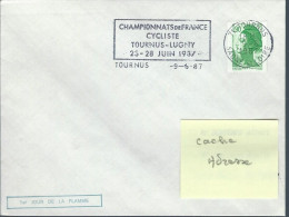 Championnat De FRANCE Cycliste Tournus 71 - Lugny 71 Le 23 - 28 Juin 1987 Timbre Roulette - Wielrennen