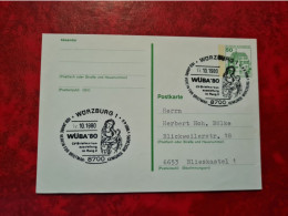 Lettre ALLEMAGNE 1980  CARTE ENTIER WURZBURG WUBA 80 - Andere & Zonder Classificatie