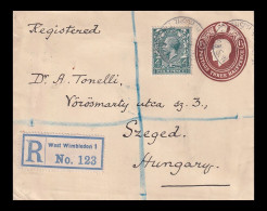 ENGLAND 1924. Nice Registered Cover To Szeged - Brieven En Documenten