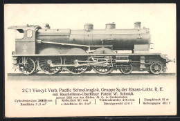 CPA Chemin De Fer 2 C 1 Viercyl. Pacific Schnellzuglok  - Trenes