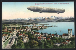 AK Friedrichshafen, Graf Zeppelin's Luftschiff über Dem Bodensee  - Luchtschepen
