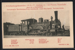AK Schnellzuglokomotive Der Preuss. Staatsbahn  - Treinen