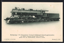 AK Breitspurige 2 D-Vierzylinder Verbund Heissdampf-Schnellzuglokomotive Der Madrid-Alicante, HANOMAG  - Trenes