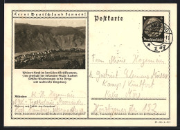 AK Ernst Im Moselkrampen, Panoramablick Auf Ort Und Umgebung, Ganzsache Lernt Deutschland Kennen  - Briefkaarten