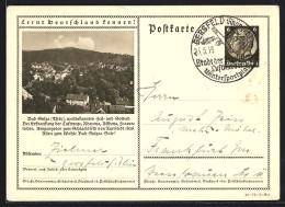 AK Bad Sulza /Thür., Ortsansicht Aus Der Vogelschau, Ganzsache Lernt Deutschland Kennen  - Cartes Postales