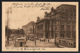 AK Wien, Strasse Opernring Mit Strassenbahn  - Tram