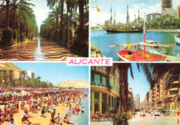 ESPAGNE - Alicante - Elche - Playa Del Postiguet - Explanade De España - Avenida Rambla De Mendez Nunez - Carte Postale - Alicante