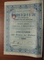 RUSSIE - LOT DE 3 TITRES - MANUFACTURES DE LIN & COTON DE KOSTROMA - ACTION PRIVILEGIEE DE 500 FRS - BRUXELLES 1899 - Andere & Zonder Classificatie