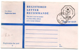 Isle Of Man - Registered Envelope - 1,10 - Douglas 1982 - Man (Insel)