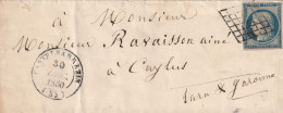 France Lettre Avec N° 5 Oblitération Grille , Timbre Premier Choix , Cachet De Castelsarrasin Du 30 Decembre 1850 - 1849-1850 Cérès