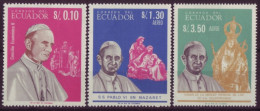 Amérique - Equateur - S.S. Pablo VI - 3 Timbres Différents  - 7381 - Equateur