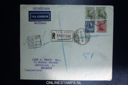 Graf Zeppelin 8. Sudamerikafahrt Sieger 275 C  Mixed Stamps. Registered Cover Montevideo  To Liverpool UK - Uruguay