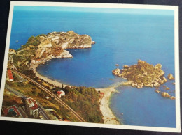 CARTOLINA 1987 ITALIA MESSINA TAORMINA CAPO S.ANDREA E ISOLA BELLA Italy Postcard ITALIEN Ansichtskarten - Messina